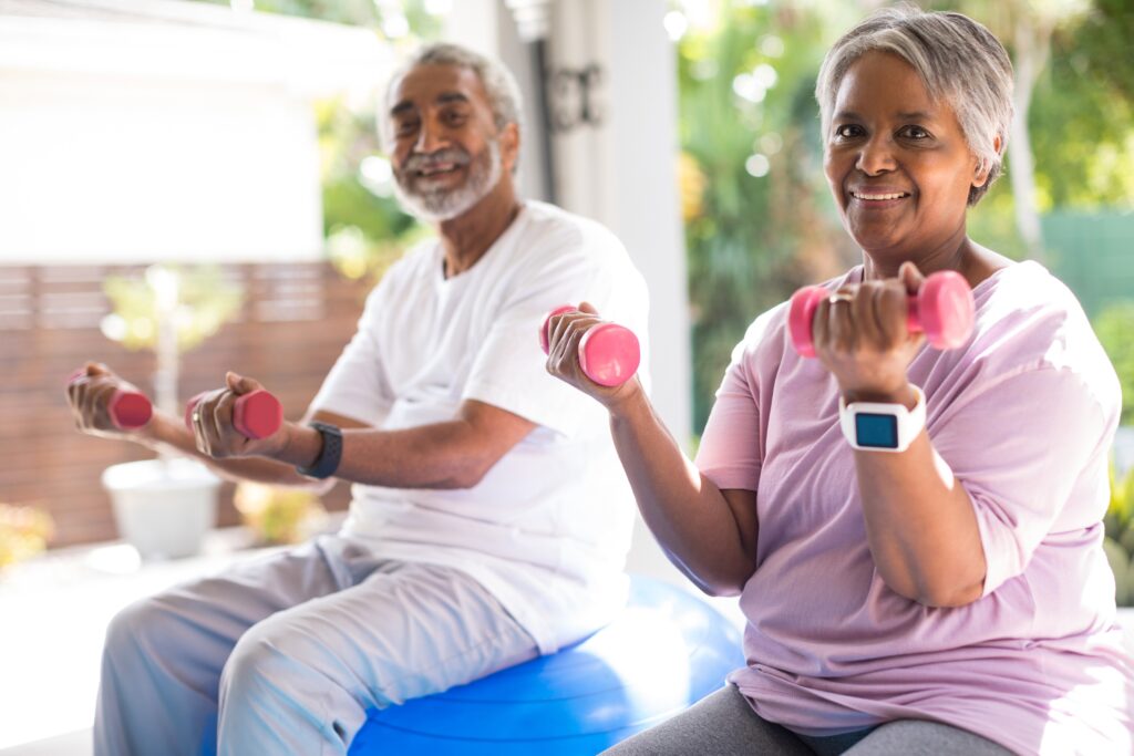 older couple exercising